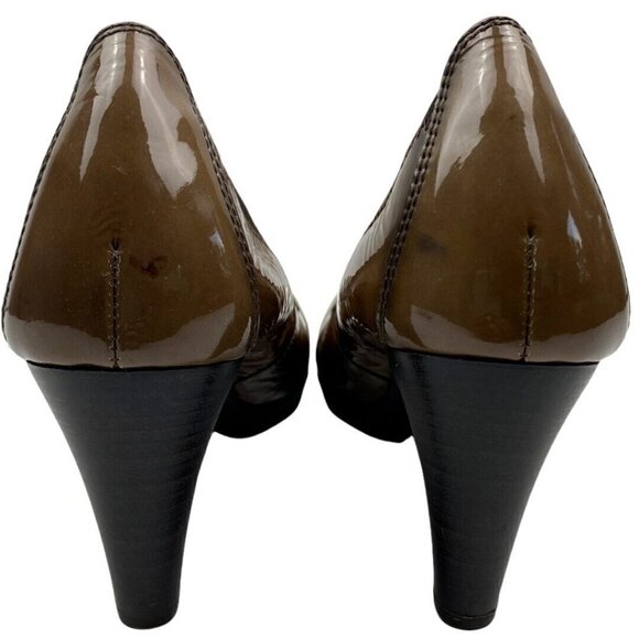 ANTHROPOLOGIE Hispanitas Women's Brown Patent  Leather Glove Shoe Heels EU 39 - Picture 4 of 12